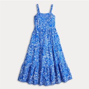 Sonoma Blue and White Maxi Dress with Flowing Silhouette